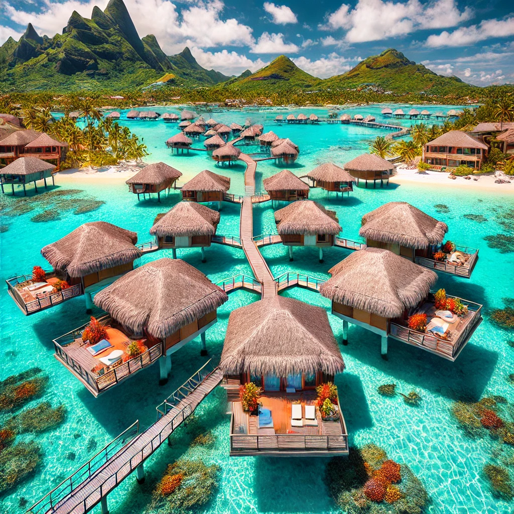 overwater bungalows in Bora Bora