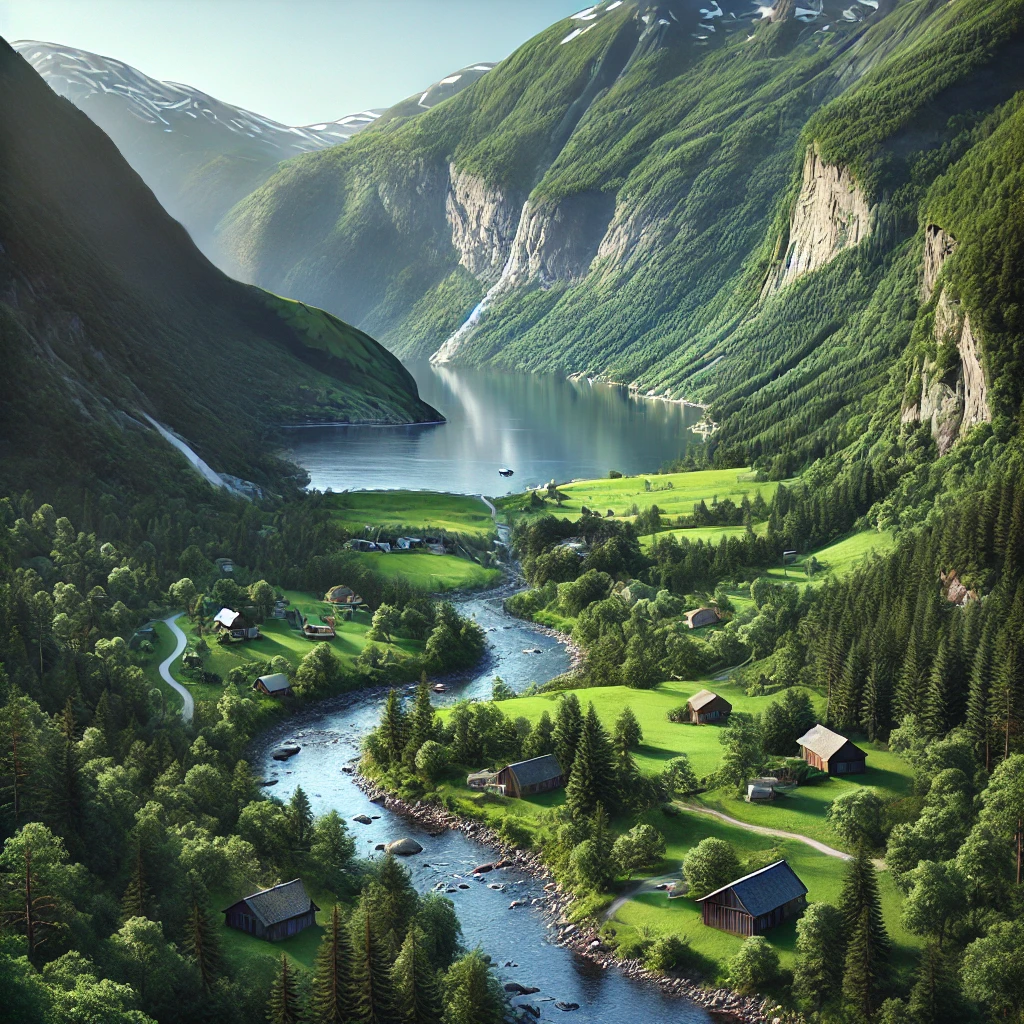 peaceful norway village