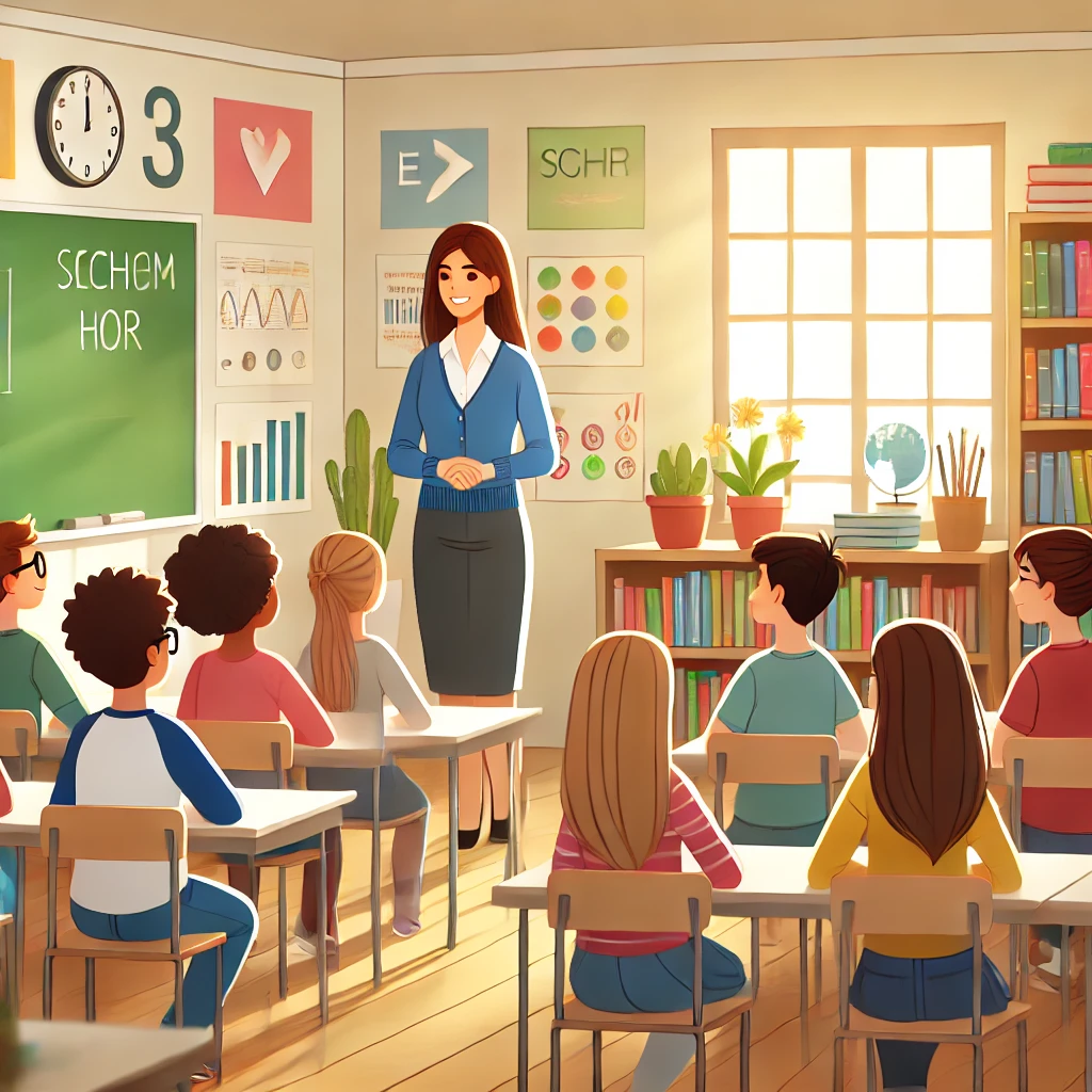 Teacher and students in class